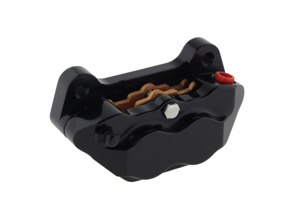 Rear Driveside 4 Piston Caliper & Mounting Bracket - Black. Fits Custom with 1in. Axle.