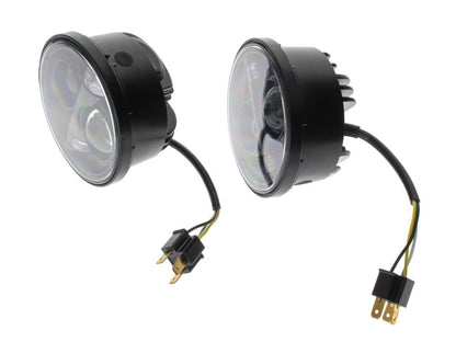 4-1/2in. HeadLight Inserts - Black. Fits Dyna Fat Bob 2008-2017 with Dual Headlight.