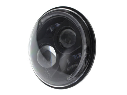 7in. 80w LED HeadLight Insert with Halo - Black. Fits Most H-D, Indian Chief Classic & Dark Horse Models with 7in. Headlight.