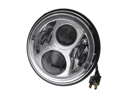 7in. LED Headlight Insert with Halo - Chrome. Fits Most H-D, Indian Chief Classic & Dark Horse Models with 7in. Headlight.