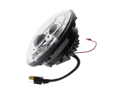 7in. LED Headlight Insert with Halo - Chrome. Fits Most H-D, Indian Chief Classic & Dark Horse Models with 7in. Headlight.