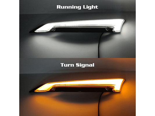 LED FusionFX Windshield Trim - Smoke Lens, Chrome Housing. With Amber Turn, White Run. Fits Road Glide 2015-2023