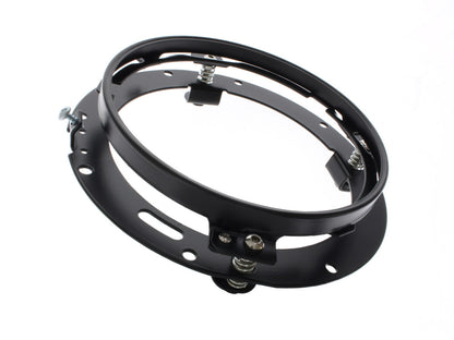 7in. Headlamp Insert Adaptor Bracket - Black. Fits All 2013 earlier Touring & all FreightTrain Nacelle.