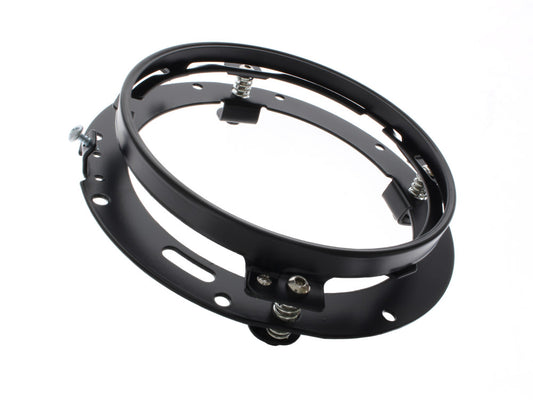 7in. Headlamp Insert Adaptor Bracket - Black. Fits All 2013 earlier Touring & all FreightTrain Nacelle.