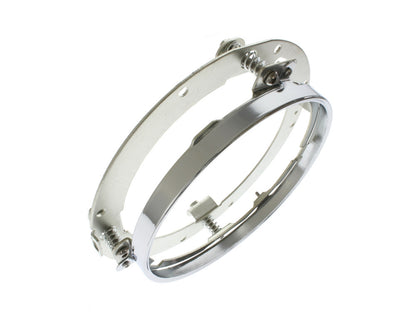 7in. Headlamp Insert Adaptor Bracket - Chrome. Fits All 2013 earlier Touring & all FreightTrain Nacelle.