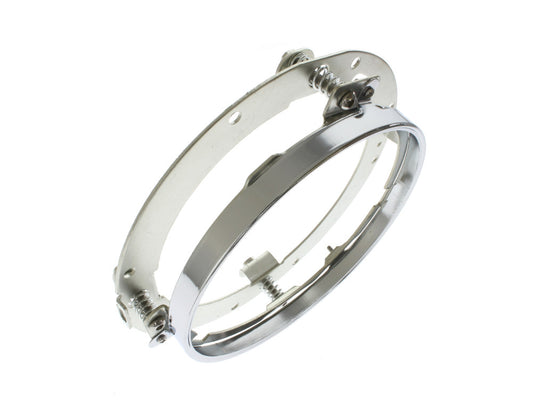 7in. Headlamp Insert Adaptor Bracket - Chrome. Fits All 2013 earlier Touring & all FreightTrain Nacelle.