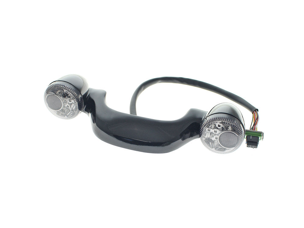 Gloss Black LED Rear Turn Signal Lightbar with Smoke Lenses. Fits Most Touring 2014up.