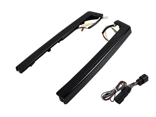 LED Tour Pak Arms - Amber Turn, Red Run/Brake, Black Housing, Smoke Lens. Fits Touring 2014up.