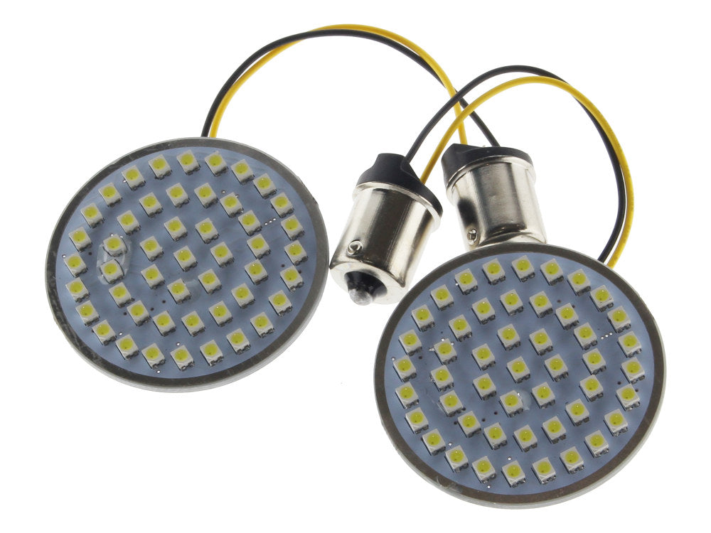 LED Amber Turn Signal Inserts. Fits Front and Rear on most Models With OEM Bullet Style Indicators 2002up.