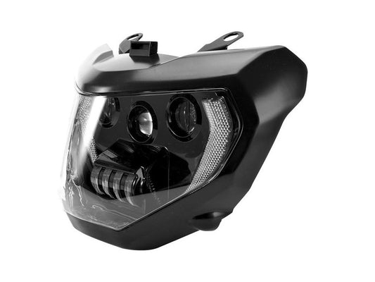 LED Headlight Insert - Black. Fits Yamaha FZ07 2014-2017 & MT07 2018up.