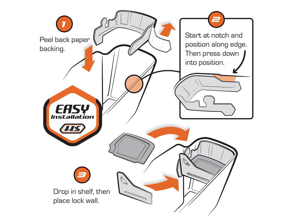 Ryt-There Saddle Bag Shelf - Grey. Fits Touring 2014up Left & Right Bags.