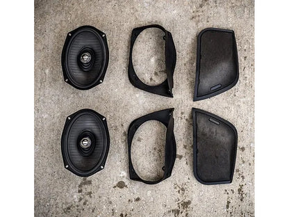 Saddlebag Lid Retro 6x9's Cut In Kit with Speakers. Fits Street Glide, Ultra Classic, Road Glide & Road Glide Ultra 2014-2023