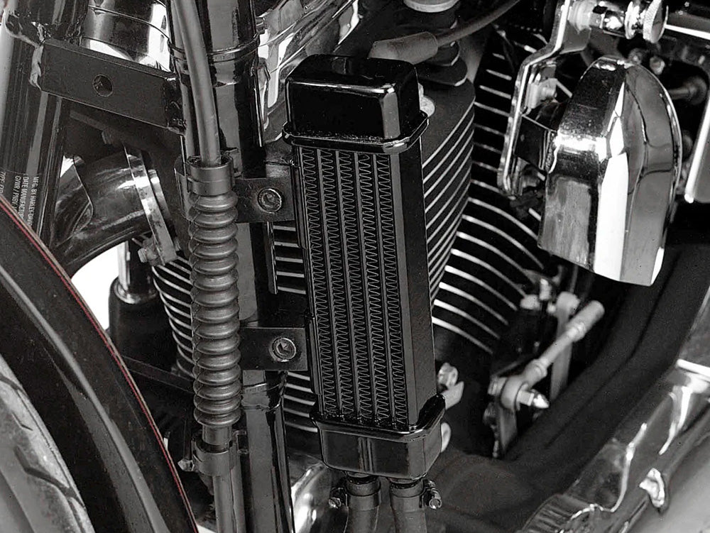 6-Row Vertical Slimline Oil Cooler Kit. Fits Softail 2018up