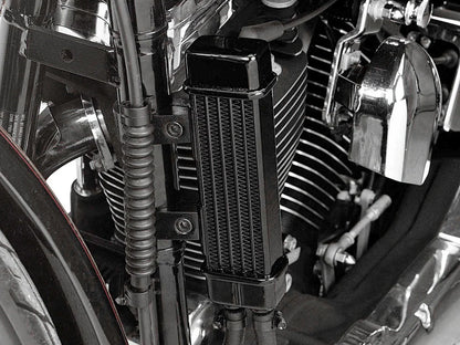 6-Row Vertical Slimline Oil Cooler Kit. Fits Softail 2018up