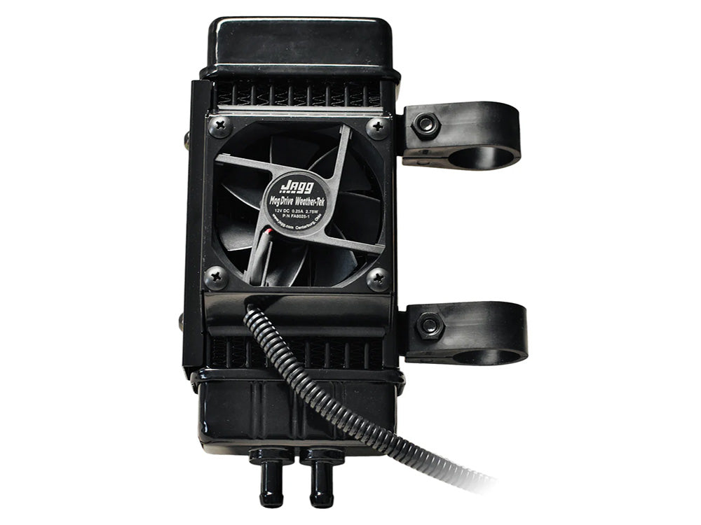 Fan Assisted 10 Row Vertical Oil Cooler Kit. Fits Softail 2018up
