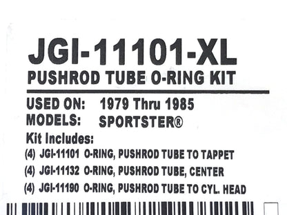 Push Rod Tube O'Ring Kit. Fits Sportster 1979-1985.