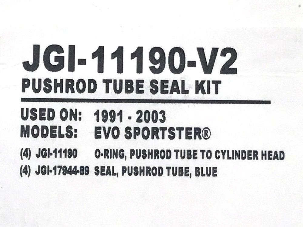 Push Rod Tube O'Ring Kit. Fits Sportster 1991-2003.