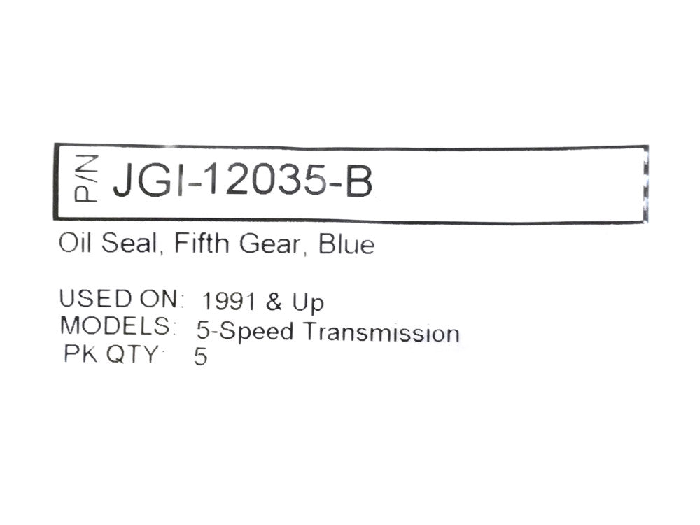 Transmission 5th Gear, Main Drive Gear End Seal - Pack of 5. Fits 5Spd Big Twin 1991-2006.