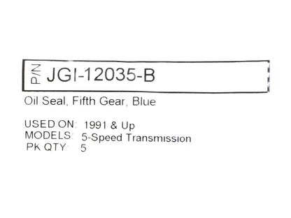 Transmission 5th Gear, Main Drive Gear End Seal - Pack of 5. Fits 5Spd Big Twin 1991-2006.