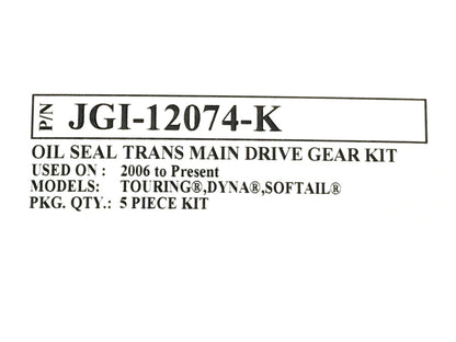 Transmisson Main Drive Seal Kit. Fits 6Spd Big Twin 2006up.