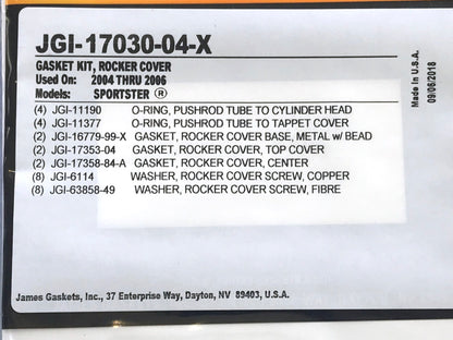 Rocker Cover Gasket Kit. Fits Sportster 2004-2006.