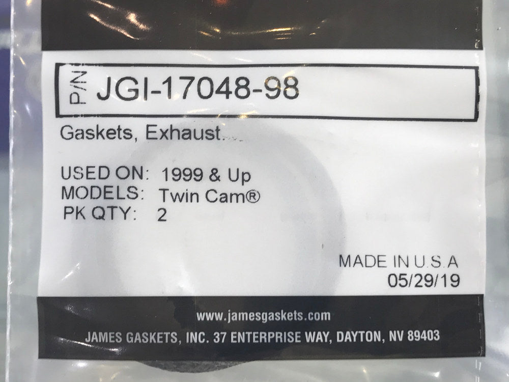 Exhaust Gasket Kit. Fits Big Twin 1984up & Sportster 1986-2021.