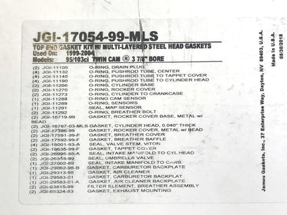 MLS Top End Gasket Kit. Fits Twin Cam 1999-2004 with 95in. Engine - 3.875in. Bore.