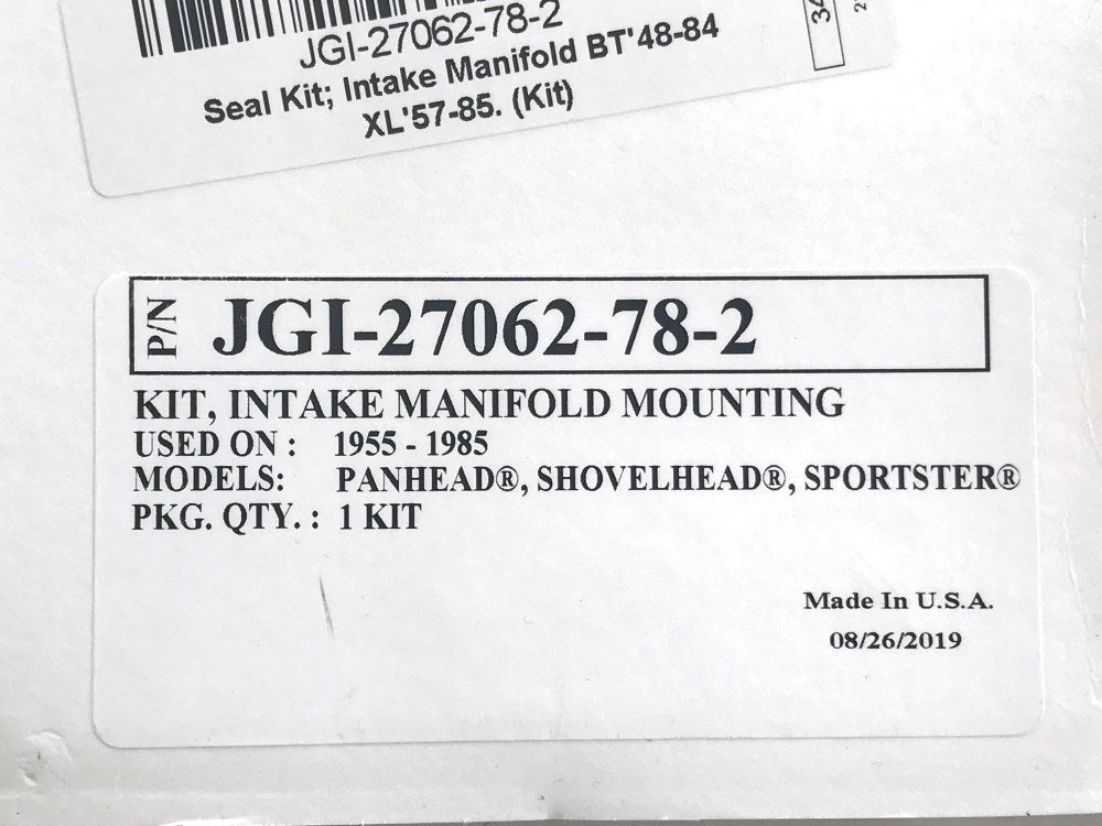 Intake Manifold Seal Kit. Fits Big Twin 1948-1984 & Sportster 1957-1985.