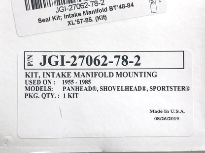 Intake Manifold Seal Kit. Fits Big Twin 1948-1984 & Sportster 1957-1985.
