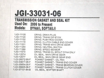 Transmission Gasket Kit. Fits Dyna 2006-2017 & Softail 2007-2017.