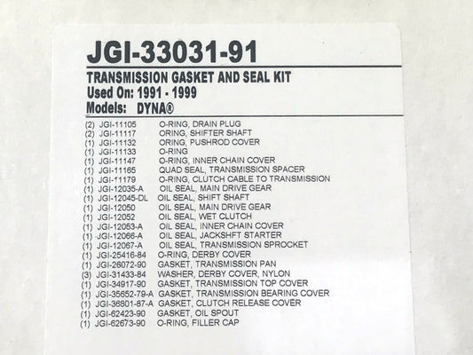 Transmission Gasket Kit. Fits Dyna 1991-1998.