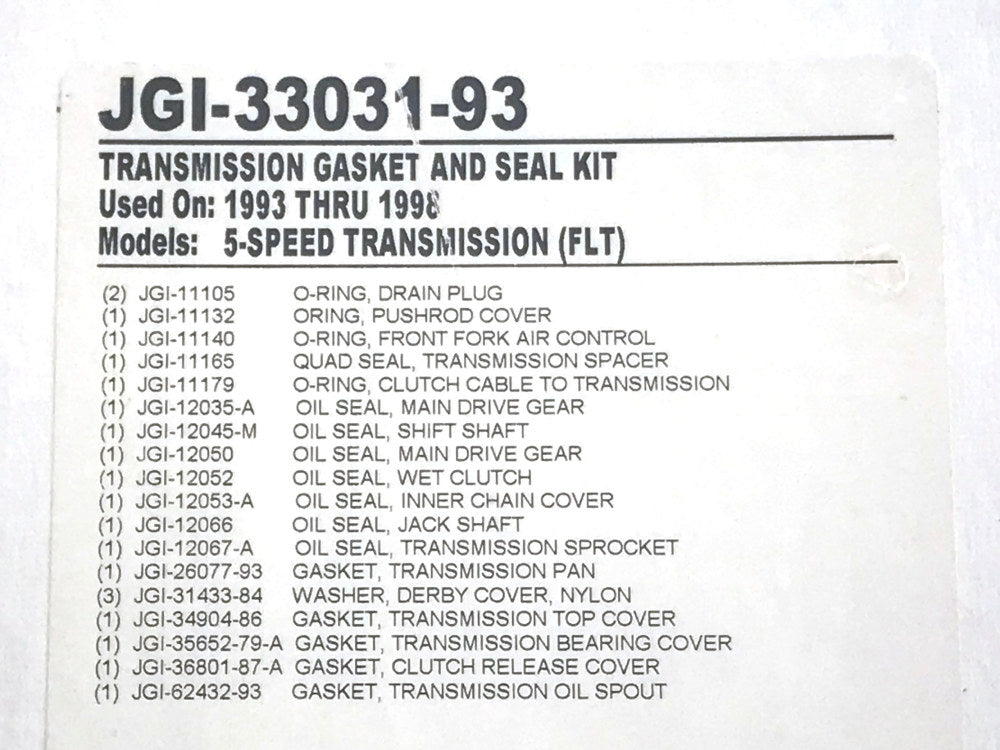Transmission Gasket Kit. Fits Touring 1993-1998.