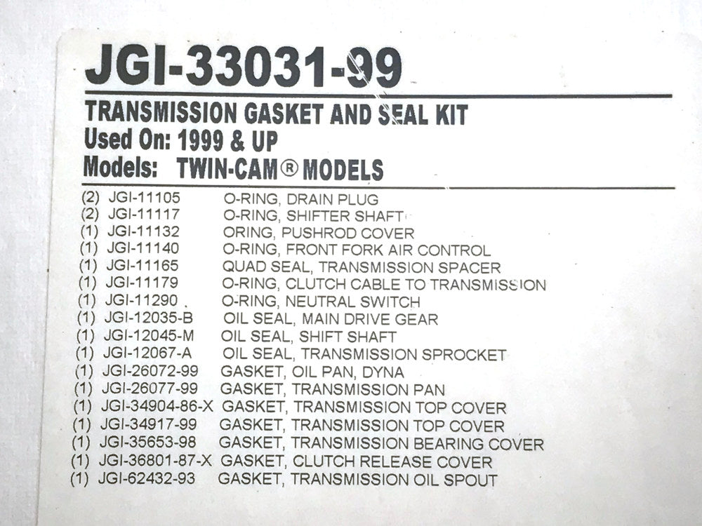 Transmission Gasket Kit. Fits 5Spd Touring 1999-2006 & Dyna 1999-2000