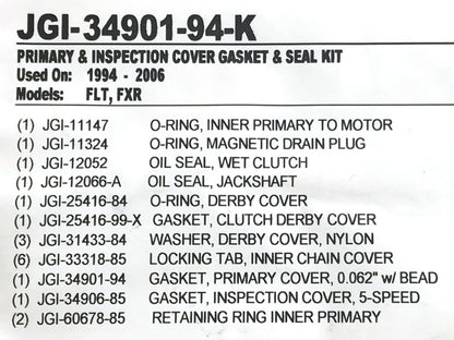 Primary Cover Gasket Kit. Fits FXR & Touring 1994-2006.