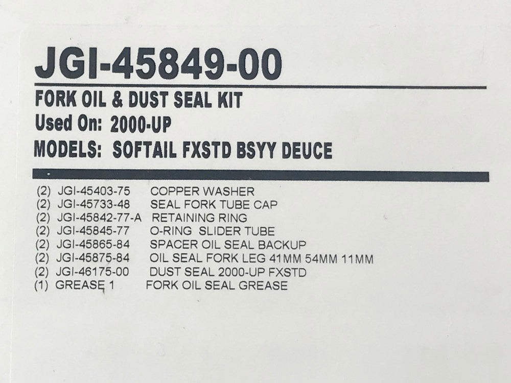 41mm Fork Seal Kit. Fits Softail Deuce 2000-2007.