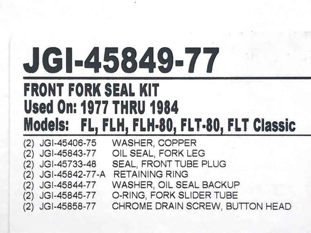 41mm Fork Seal Kit. Fits FL 1977-1984 & FXWG 1980-1983.