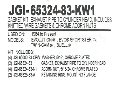 Exhaust Gasket Kit with Race/Screamin Eagle Style Gaskets. Fits Big Twin 1984up & Sportster 1986-2021.