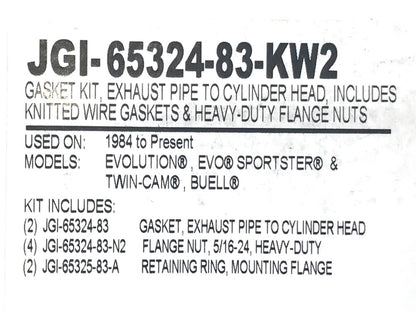 Exhaust Gasket Kit with Race/Screamin Eagle Style Gaskets. Fits Big Twin 1984up & Sportster 1986-2021.