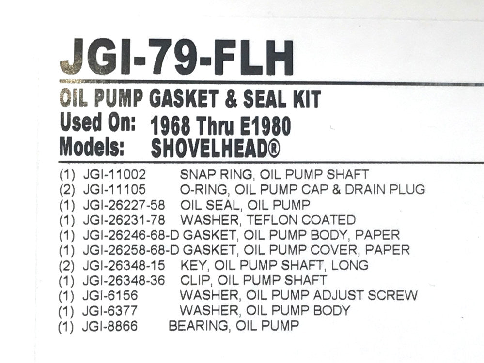 Oil Pump Gasket Kit. Fits Big Twin 1968-1980.