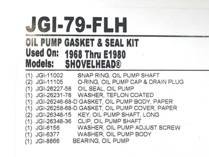 Oil Pump Gasket Kit. Fits Big Twin 1968-1980.