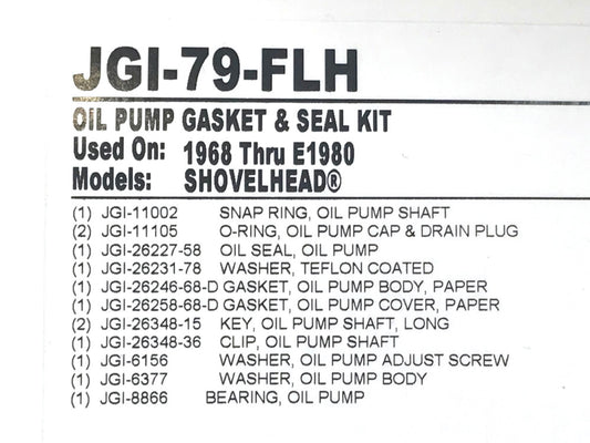 Oil Pump Gasket Kit. Fits Big Twin 1968-1980.