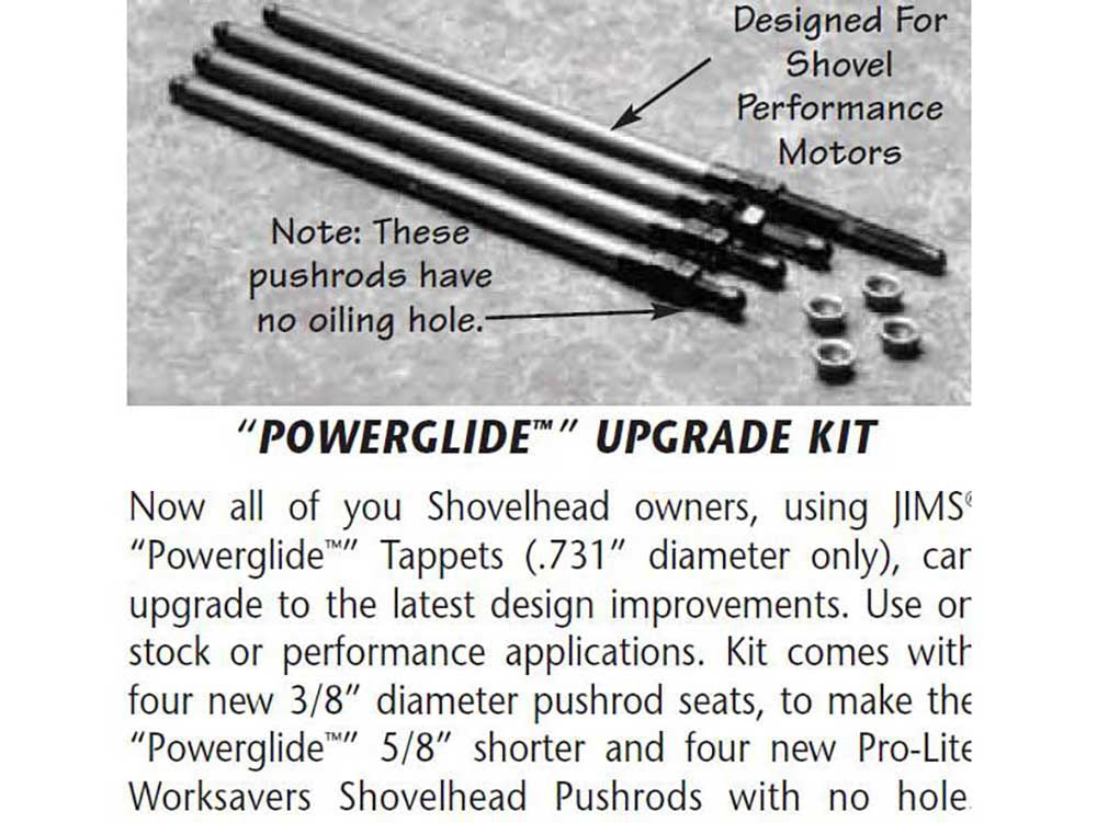 Powerglide Pushrod Upgrade Kit. Fits Shovel Power Glide Hydraulic Tappets.