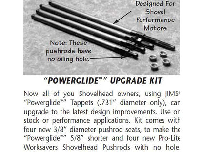 Powerglide Pushrod Upgrade Kit. Fits Shovel Power Glide Hydraulic Tappets.