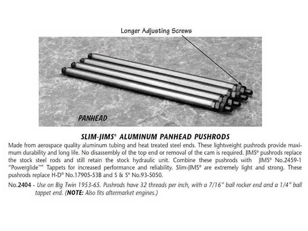 Adjustable Pushrods. Fits Panhead 1953-1965.