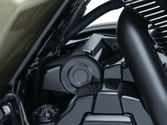 Precision Starter Cover - Black. Fits Touring 2017up.