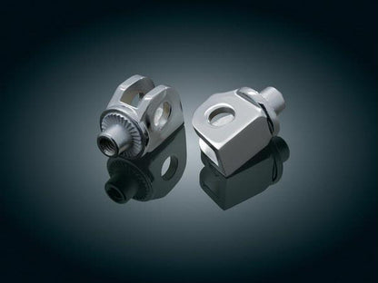 Front Splined Floorboard Mounts - Chrome. Fits Honda & Suzuki.