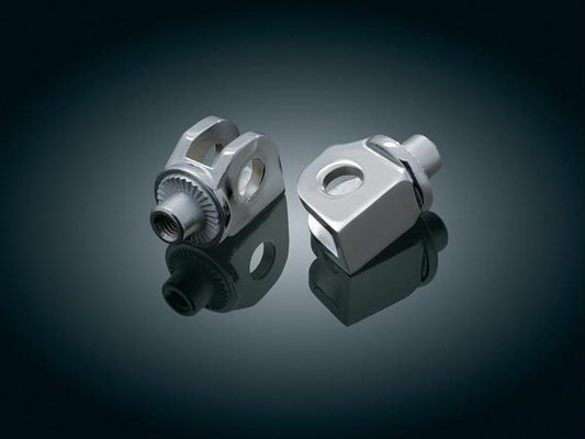 Front Splined Floorboard Mounts - Chrome. Fits Honda & Suzuki.