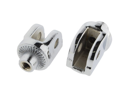 Front Splined Floorboard Mounts - Chrome. Fits Honda & Suzuki.