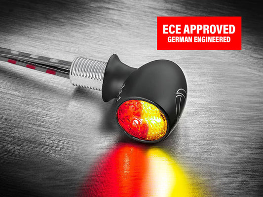 Atto DF Mini LED Turn Signal - Amber Turn - Red Run/Brake - Black.