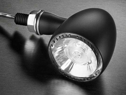 Bullet 1000 PL LED Turn Signal - Amber Turn - White Running Light - Black.